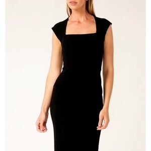 Elegant Black Cap Sleeve Dress